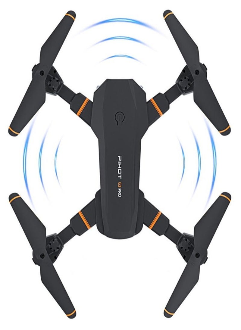 TIGER - G3 Pro Drone – 4K Dual-Camera with 3-Way Obstacle Avoidance, Folding Four-Axis Design, Visual Positioning, Air Pressure Hovering, 1800mAh Battery, 20-Min Flight Time for Aerial Photography - Image 1