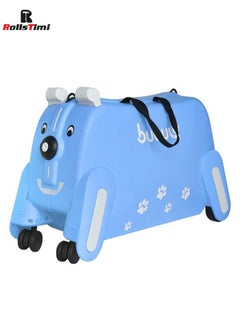 RollsTimi  Cute Kids Trolley Bag Dog Shape Kid Toy Travel Luggage 1-8 Age ,Blue  - Image 1