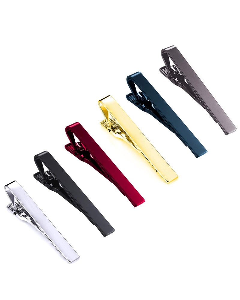 Tornito 6Pcs Tie Clips Set for Men Tie Bar Clip Set for Regular Skinny Ties Necktie Wedding Business Clips for Men - Image 1