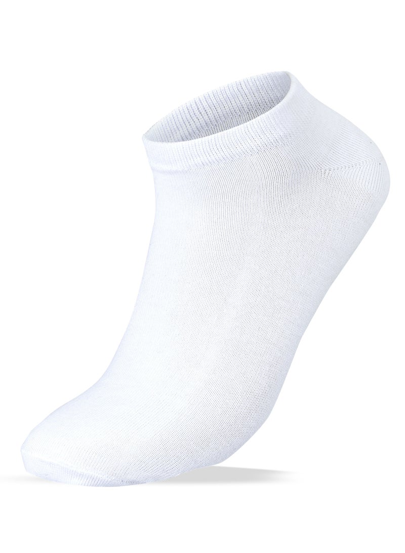 Men Set Of 3 Ankle Plain Socks (White-L.Gry-D.Gry)