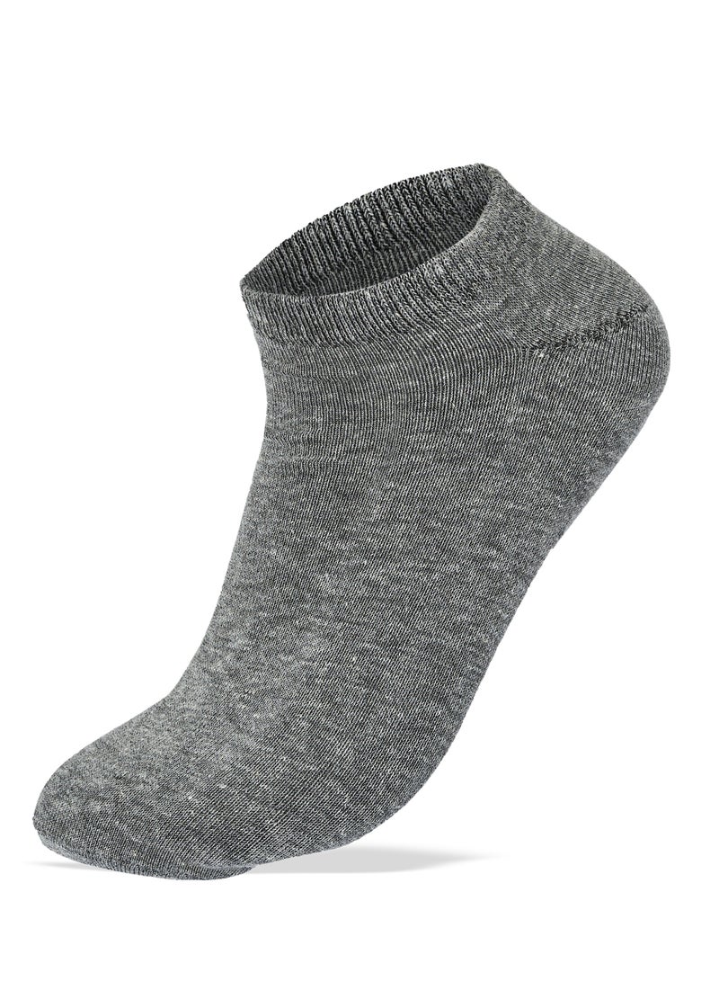 Men Set Of 3 Ankle Plain Socks (White-L.Gry-D.Gry)