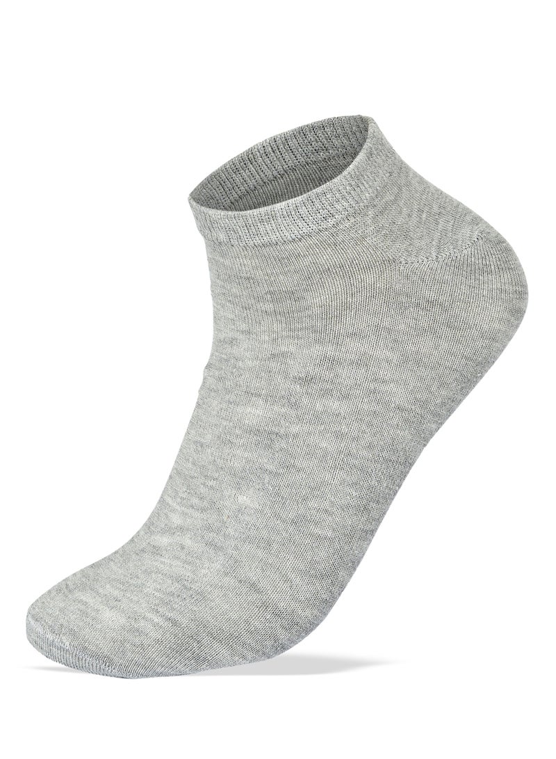 Men Set Of 3 Ankle Plain Socks (White-L.Gry-D.Gry)