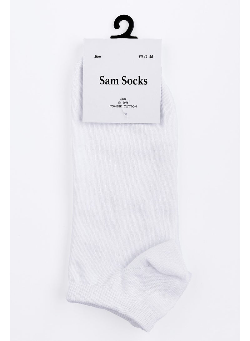 Men Set Of 3 Ankle Plain Socks (White-L.Gry-D.Gry)