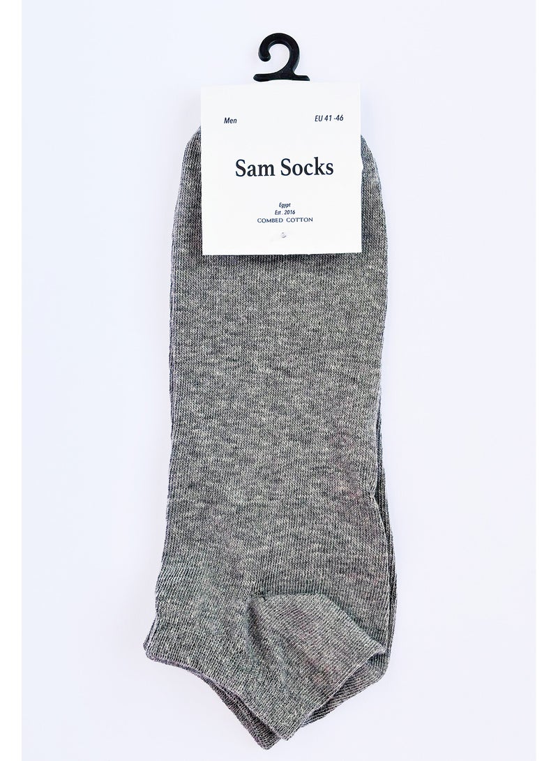 Men Set Of 3 Ankle Plain Socks (White-L.Gry-D.Gry)