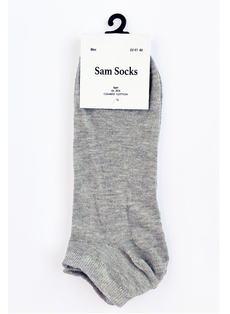 Men Set Of 3 Ankle Plain Socks (White-L.Gry-D.Gry)