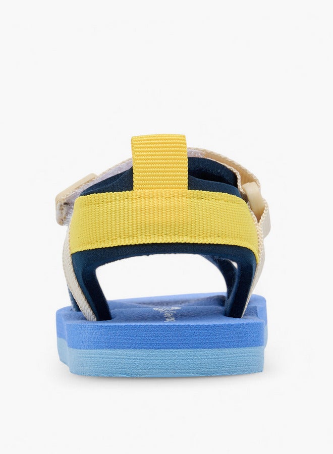 Barefeet Logo Print Booties with Hook and Loop Closure  - Image 2
