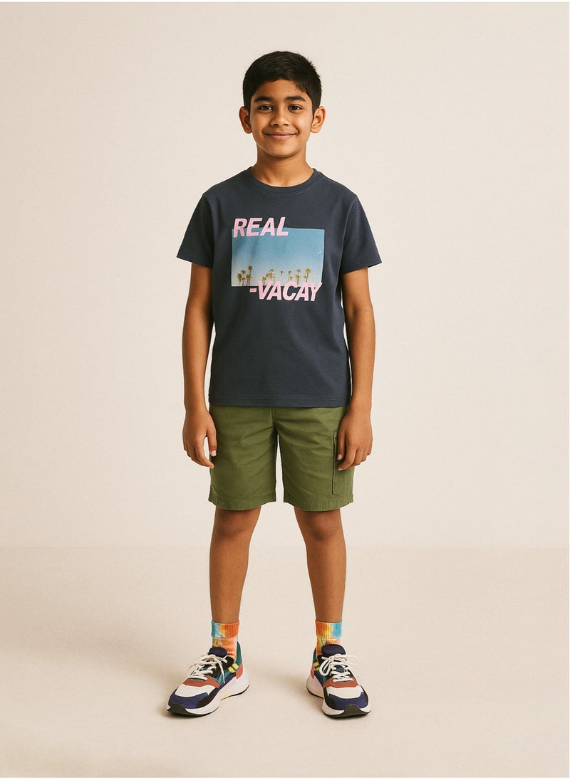 مينوتي شورت كارجو بوبلين للمراهقين - Image 1