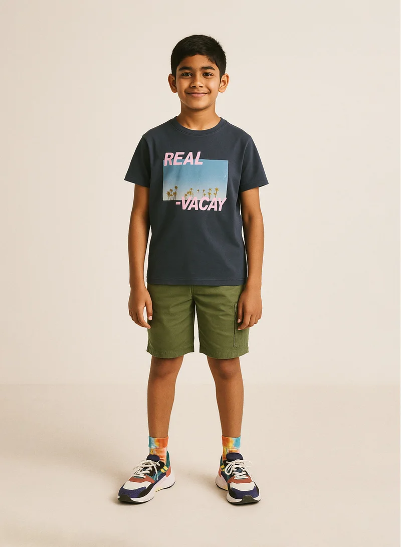 MINOTI Teen Poplin Cargo Shorts