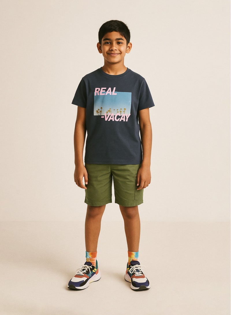 مينوتي شورت كارجو بوبلين للمراهقين - Image 4