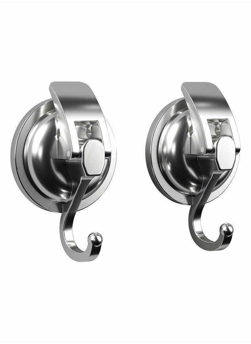 NIBEMINENT Vacuum Suction Cup Hooks, Silver Chrome-Plated Polished Heavy-Duty Hooks  - Image 1