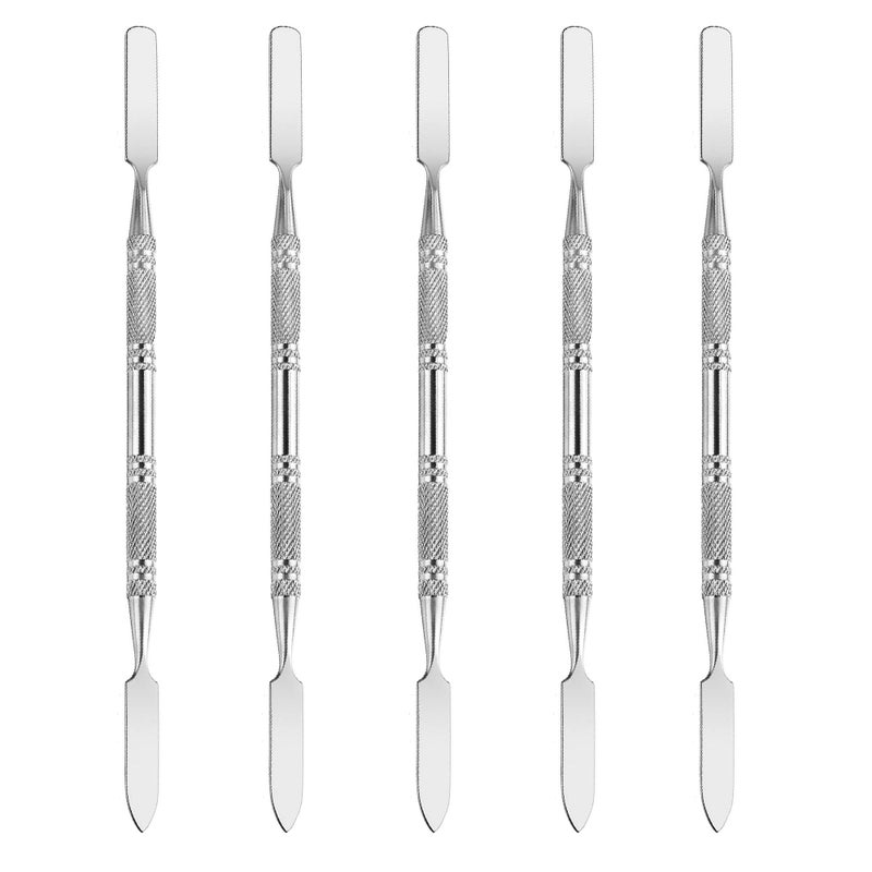Wismee 5Pcs Makeup Spatula tool metal Set Professional Beauty Stainless Steel Cosmetics Mixer Long Metal Spatula Depotting Mixing Tool 2