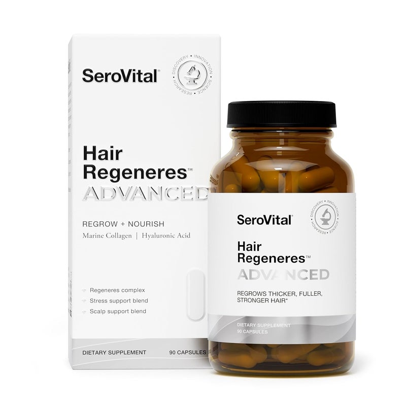 serovital Hair Regeneres Advanced  Reduces Hair Shedding  Breakage  Promote Scalp Health  StressRelated Hair Loss  Ashwagandha and Marine Collagen 90 Ct