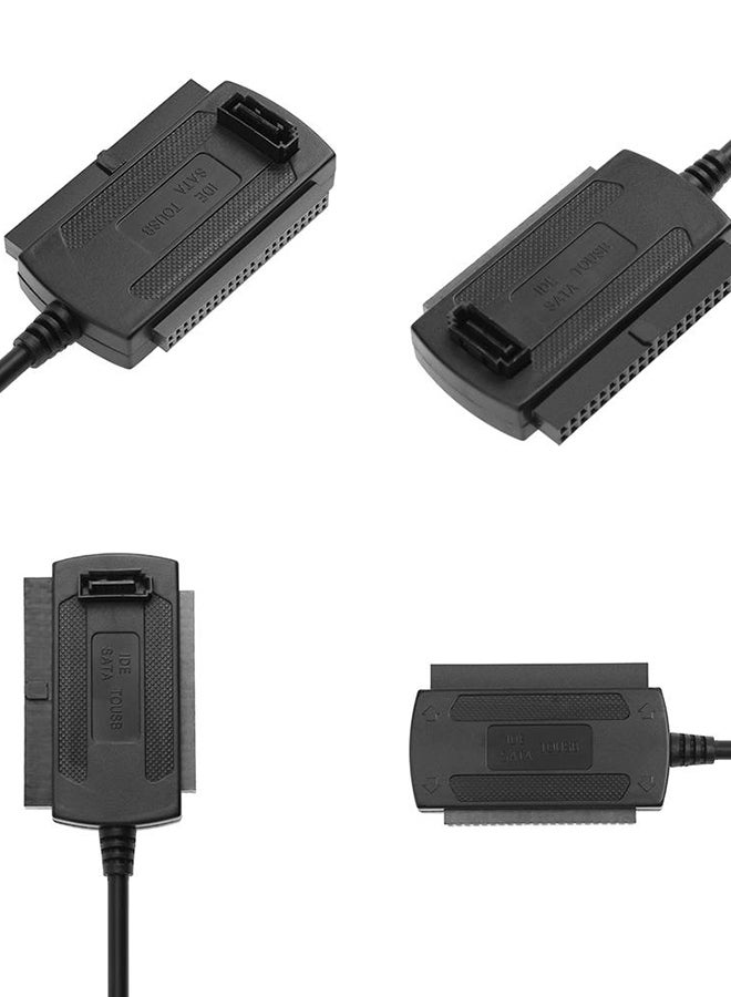 مجموعة مكونة من كابل تحويل USB 2.0 إلى ساتا IDE لمحركات الأقراص 2.5 بوصة و3.5 بوصات أسود - Image 3