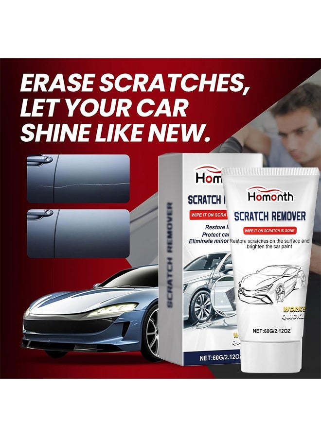 Homonth Scratch Remover 60G, With 6PCS Multi-Purpose Nano Magic Cloth Easy to Repair Small Scratched Water Spots Scratch Car Remover for All Car - Image 2