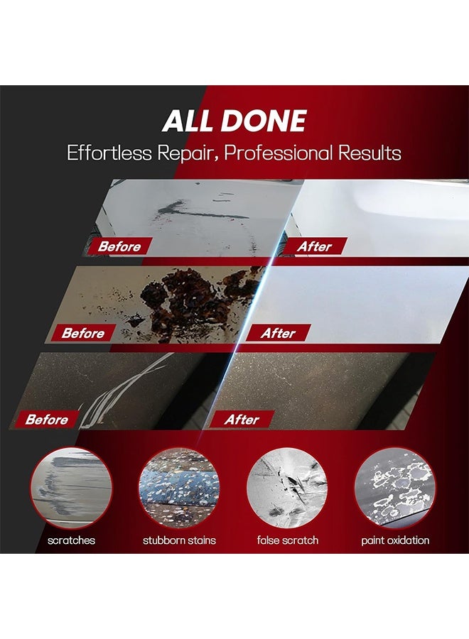 Homonth Scratch Remover 60G, With 6PCS Multi-Purpose Nano Magic Cloth Easy to Repair Small Scratched Water Spots Scratch Car Remover for All Car - Image 5