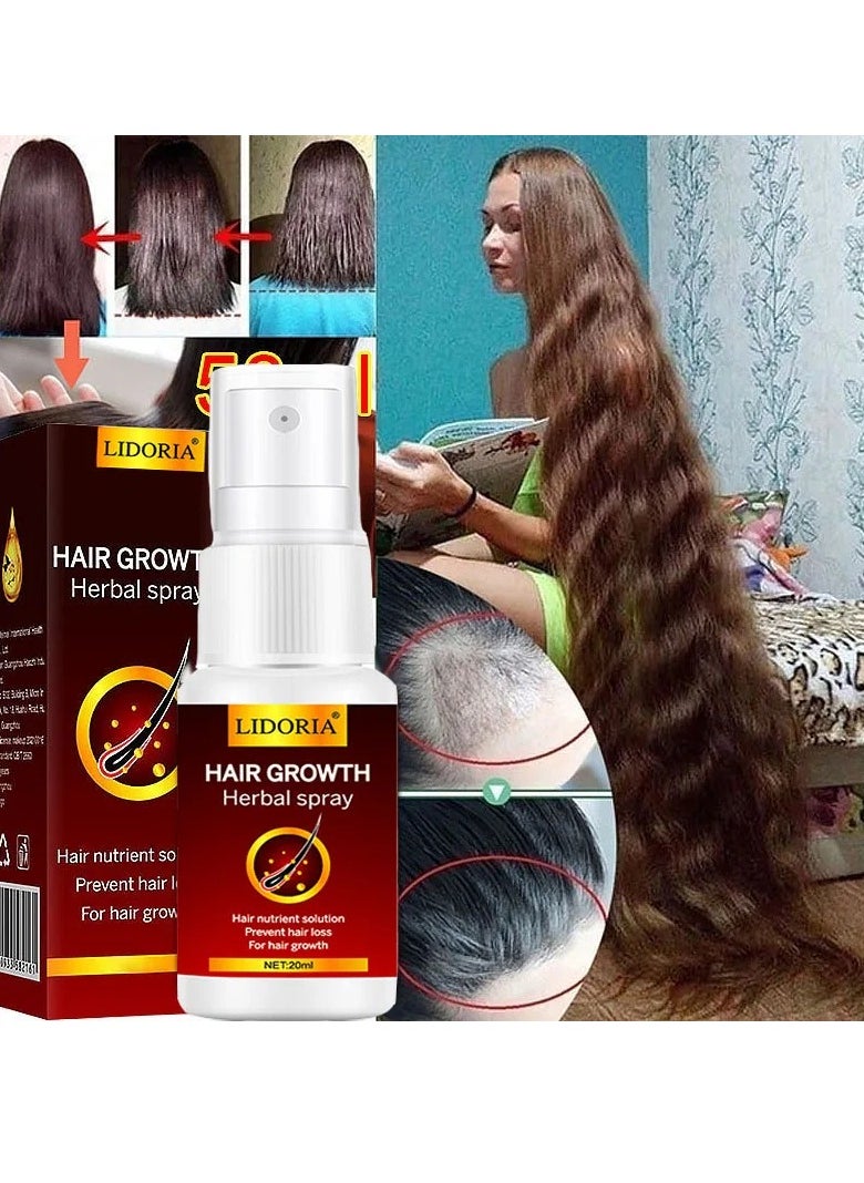 LIDORIA - Hair Growth Serum Spray, Refreshing Effective Fast Growing Hair Serum, Anti Hair Loss Hair Treatment Essence, Nourishing Hair Oil For Repairing Damaged Hair And Growing Hair - Image 1