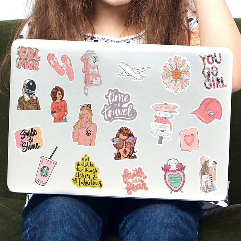 Rousrie (Pack of 100) Aesthetic Laptop Reusable Sticker S for Journal Supplies Kit, Phone Case, Quotes Reusable Sticker S for Scrapbook, Cute Korean Accessories for Girls, Vinyl, 300 mm X 230 MM - Image 5