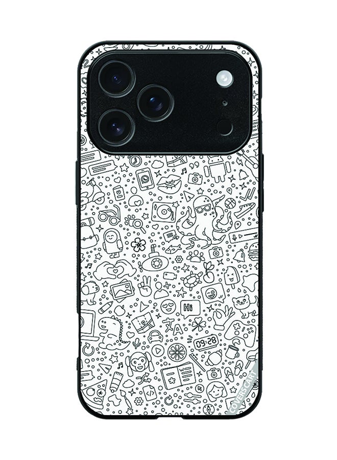 COVERSCART Protective Case Cover For Apple iPhone 17 Pro Doodling Design Multicolour