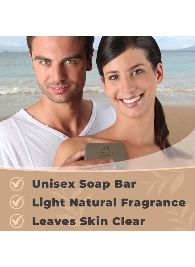 ONE WITH NATURE Dead Sea Mineral Mud Soap Bar, 7 oz, Fragrance Free, Shea Butter, Argan Oil, Magnesium, Sulfur, 21 Minerals, Soothes Skin, Exfoliates  - Image 4