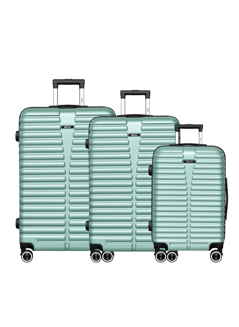 MNUK Destiny Set of 3 Luggage | Hardside Soft Handle Trolley with TSA Lock |360° 4 Wheeler| Cabin-20 Inch, Medium- 24 Inch, Large-28 Inch|Pista Green