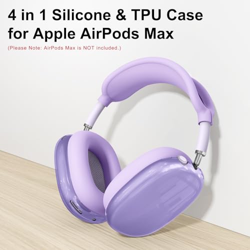 MINDRESY Silicone Case Cover for AirPods Max 2 Clear Soft TPU Ear Cups CoverEar Pad Case CoverHeadband Cover for AirPods Max 21 202620242020 Transparent Accessories for Apple AirPods Max Pastel Lilac - Image 3
