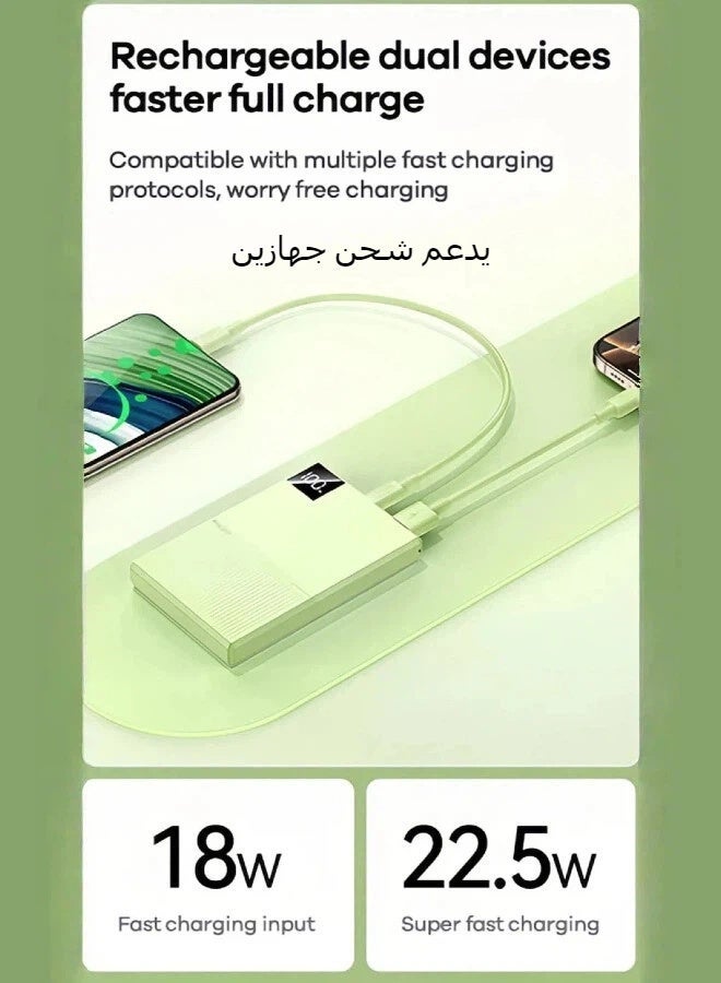 REMAX FP-8 10000mAh Portable Power Bank, 22.5W PD Fast Charger, Bidirectional Fast Charging, LED Digital Display, Ultra-Slim & Lightweight, with 2 USB Type A Output + 1 USB Type C (Input/Output) Ports, Compatible with iPhone, iPad & USB Type C Smartphones (Blue) - Image 5