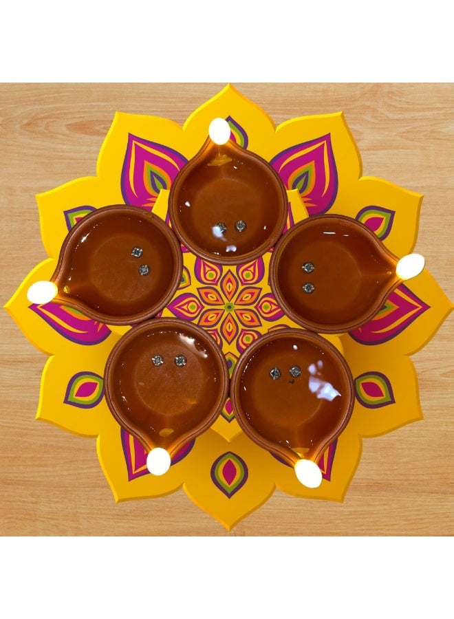 Aster Water Sensor LED Light Diyas / Deepak ( Pack of 12 ) / Flameless & Smokeless Warm Ambient Tea Light Candles for Diwali , New Year Home / Mandir Decoration ( Brown ) - Image 1