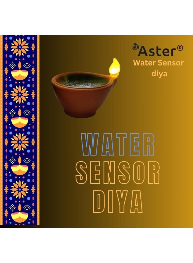 Aster Water Sensor LED Light Diyas / Deepak ( Pack of 12 ) / Flameless & Smokeless Warm Ambient Tea Light Candles for Diwali , New Year Home / Mandir Decoration ( Brown ) - Image 5