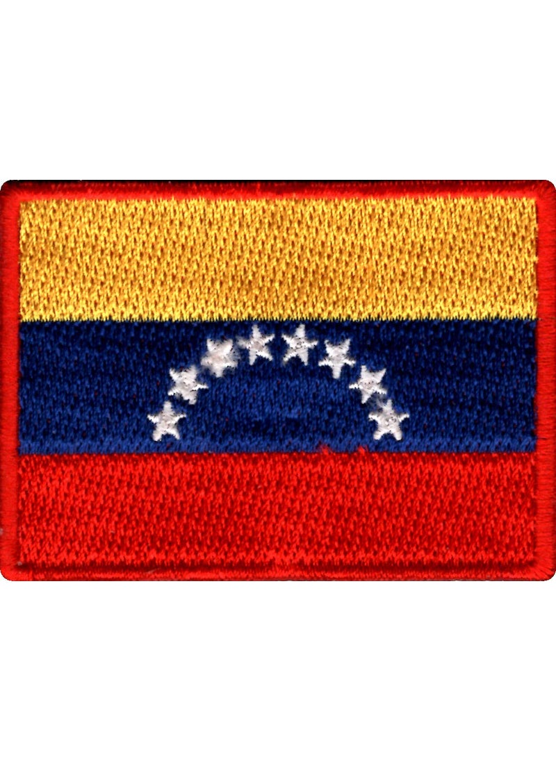 Artist Unknown - Venezuela Flag Applique Embroidered Sweing Patch Suitable for Jackets, Bags, T-Shirts, Jeans, Pants, Outdoor Clothing ; Size: 7cm x 5cm ; Imported from Malaysia (1 Piece). - Image 1