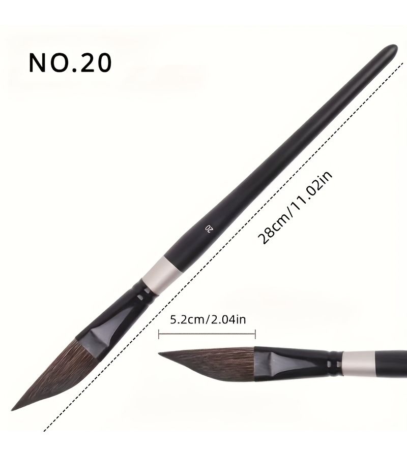 Professional Watercolor Paint Brush Set 20 Piece Imported Nylon Bristles Birch Wood Handle Metal Case Comfortable Grip Soft Tip Durable For Watercolor Gouache Oil And Acrylic Painting - Image 5