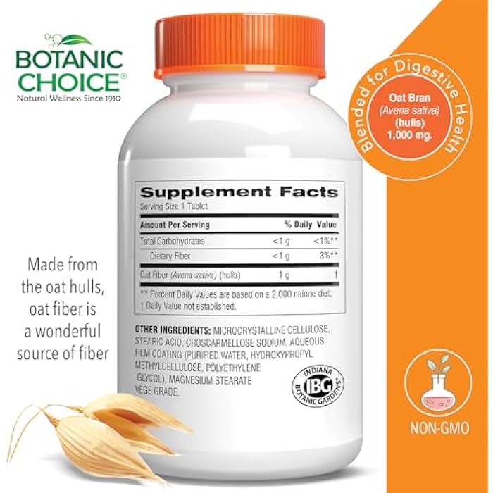 Botanic Choice Oat Fiber Dietary Supplement - Digestive Health for Women and Men - Pack of 2 - Image 2