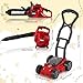 Arrowbash 3 Pcs Toy Gardening Tool Set for Kids Toy Leaf Blower Chainsaw Push Lawn Mower Pretend Set with Lights and Sounds Christmas Birthday Gifts for Boys Girls - Image 4