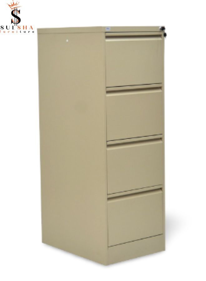 SULSHA Four Door Metal Steel File Cabinet With Lockable Drawers Beige Color  - Image 1