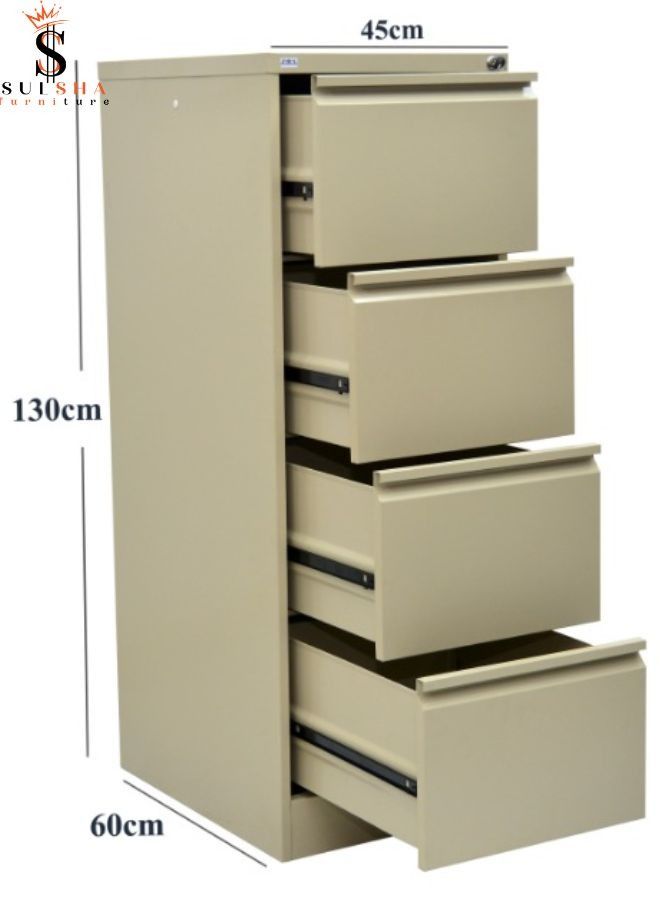 SULSHA Four Door Metal Steel File Cabinet With Lockable Drawers Beige Color  - Image 2