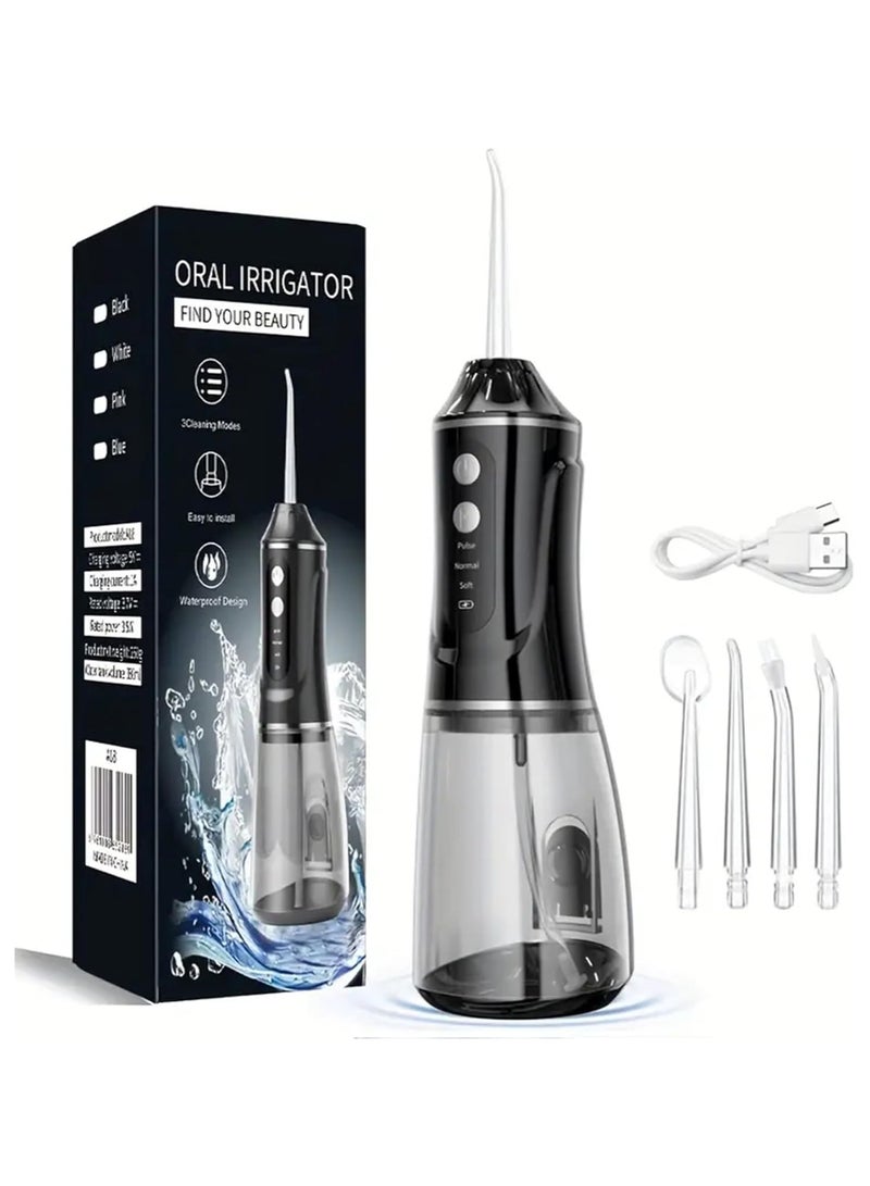 380ml Cordless Portable Dental Water Flosser, IPX7 Waterproof, 4 Jet Heads - Image 1