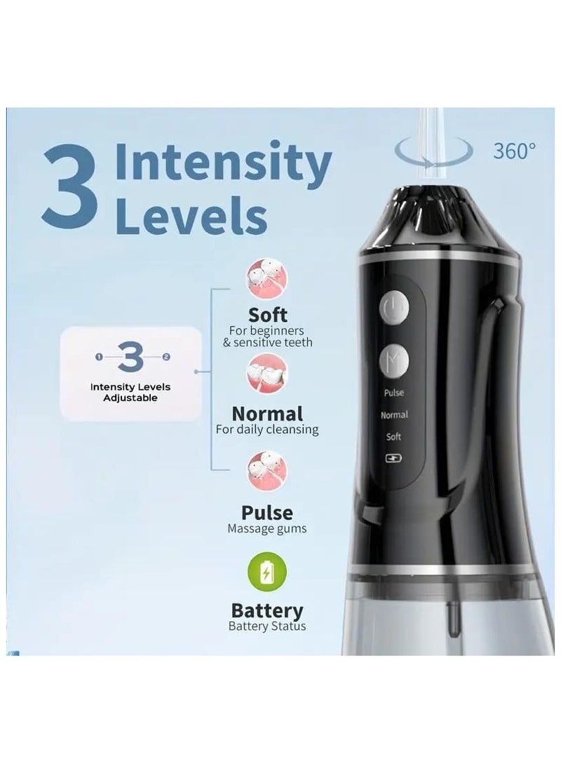 380ml Cordless Portable Dental Water Flosser, IPX7 Waterproof, 4 Jet Heads - Image 2
