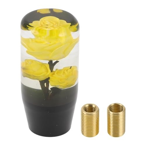 TUCKBOLD Car Shift Knob 10cm Front Shift Lever Knob Universal for Automatic and Manual Vehicle Acrylic Yellow with 2 Adapter 1 Set - Image 1