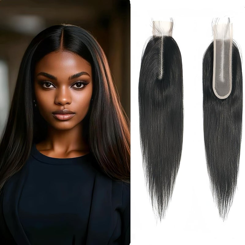 Brazilian 2x6 Lace Closure Straight 100 Human Hair Middle Part Straight Lace Closure Remy Hair Kim K Closure10 inch