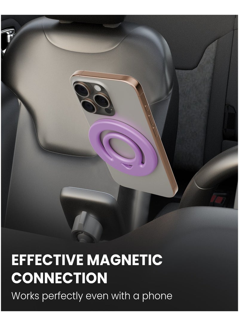 Moxedo Jello-Mag Dual Sided Magnetic Ring Holder, Silicone Magsafe Compatible, Metal Ring Plate for Androids, Smartphones(Pink) - Image 3