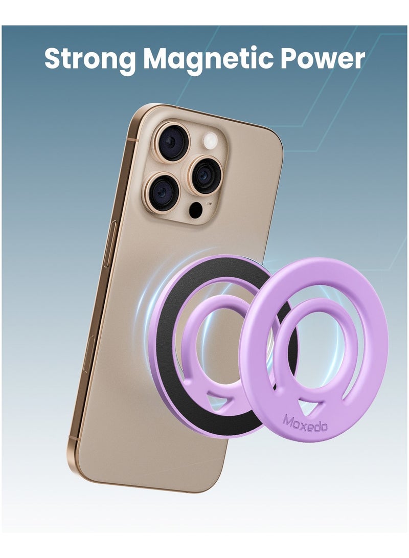 Moxedo Jello-Mag Dual Sided Magnetic Ring Holder, Silicone Magsafe Compatible, Metal Ring Plate for Androids, Smartphones(Pink) - Image 4