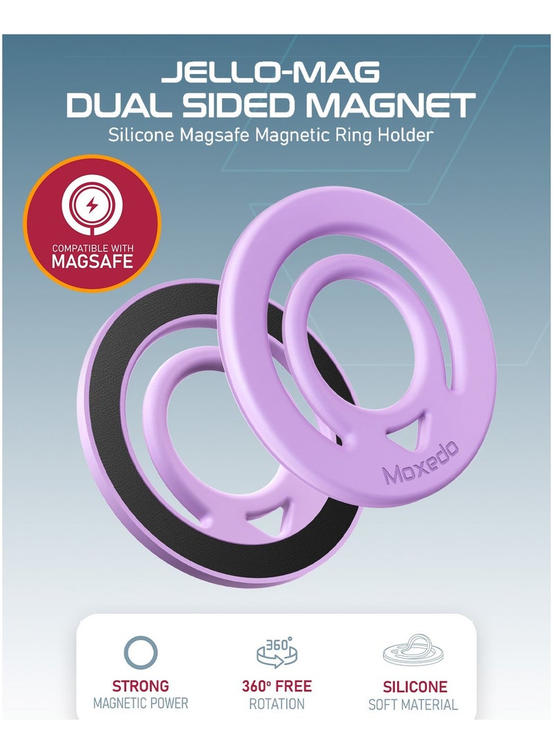 Moxedo Jello-Mag Dual Sided Magnetic Ring Holder, Silicone Magsafe Compatible, Metal Ring Plate for Androids, Smartphones(Pink) - Image 5