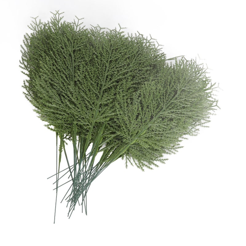 40 Pcs Artificial Pine Branches Fake Christmas Faux Cedar Stems Faux Pine Picks Stems for Christmas Trees Garlands Bouquets - Image 2