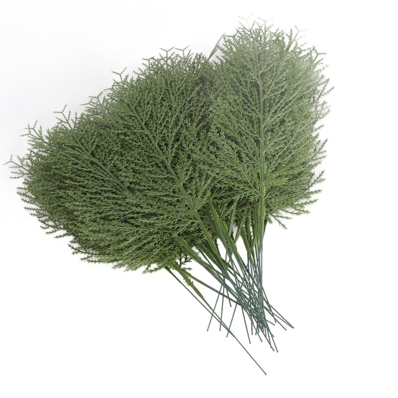 40 Pcs Artificial Pine Branches Fake Christmas Faux Cedar Stems Faux Pine Picks Stems for Christmas Trees Garlands Bouquets - Image 1