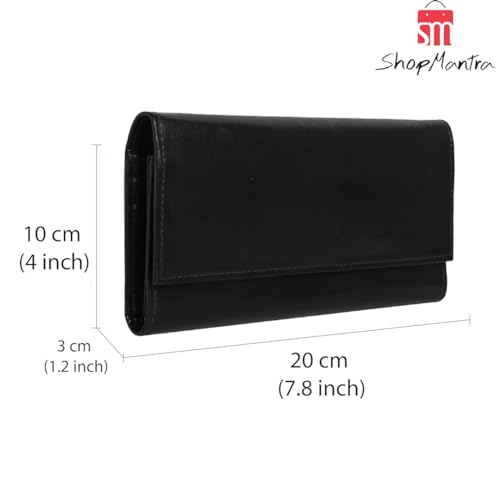 ShopMantra Wallet for Women's | Women's Wallet |Clutch |Vegan Leather | Holds Upto 6 Cards | 2 Notes and 1 Coin Compartment | Magnetic Closure | Black - Image 5