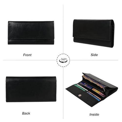 ShopMantra Wallet for Women's | Women's Wallet |Clutch |Vegan Leather | Holds Upto 6 Cards | 2 Notes and 1 Coin Compartment | Magnetic Closure | Black - Image 4
