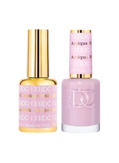 DAISY DND DND DC Gel Polish Set, Pink Collection, UV/LED Gel Polish and Air Dry Nail Lacquer, Matching Chip-Free Polish Duo, 133 Antique Pink, 0.5 Fl Oz 