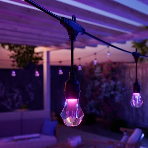 Nanoleaf نانوليف إيسينشالز ماتر سمارت مولتي كولور أوتدور سترينج لايتس سمارتير كيت مع لمبات LED RGBICW قابلة للعنونة، أبيض ومتغير الألوان، واي-فاي + بلوتوث، مقاومة للماء IP 65 (توسعة 49ft) - Image 2