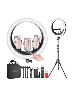 Ring Light RP19H 19-Inch with Stand and 3 Phone Holders – 2.4G Control, Continuous Dimming, LCD & Touch Control, 42W, CRI 97+, 2540 Lux, Perfect for Streaming, Home Office & Zoom Calls