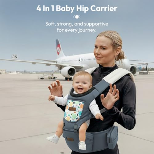 StarAndDaisy 4-in-1 Baby Carrier for 0 to 3 Year Baby/Kangaroo Bag with Comfortable Soft Hip Seat/Baby Carrier - 4 Carrying Positions, 2 Storage Pockets (Grey) - Image 2