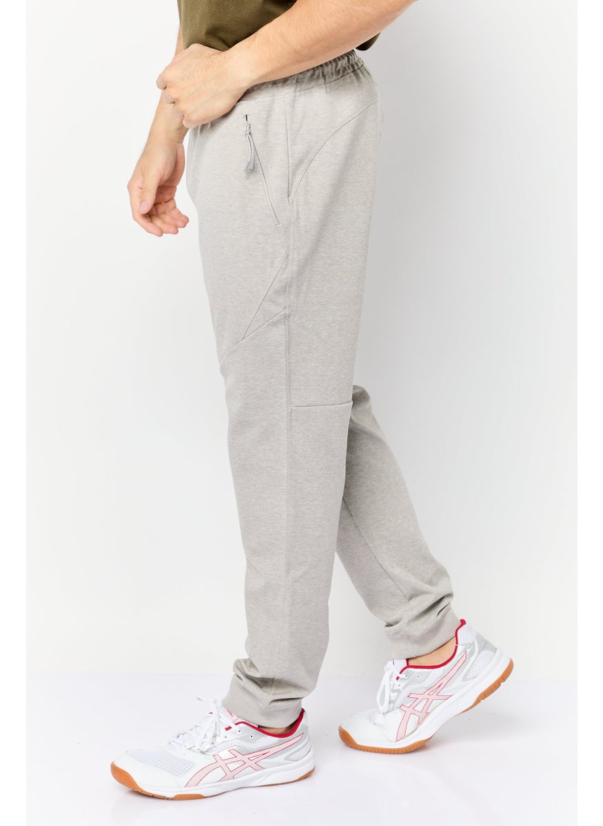 Jack Jones Men Regular Fit Heather Sweatpants, Light Grey  - Image 2